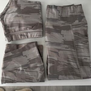 Alphalete Women's Camouflage sport bra + leggings & shorts